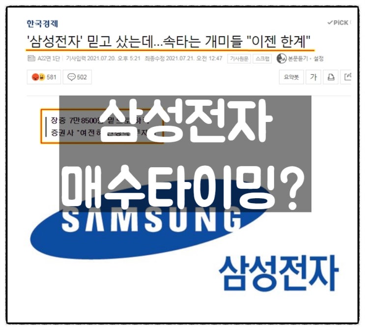  '삼성전자 믿고 샀는데...' 라...흠 이제 매수 타이밍?