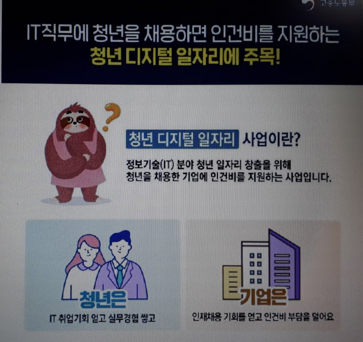  청년 디지털 일자리 지원 사업 대상과 지원금 및 유형