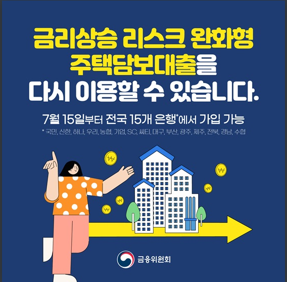 [금융위원회] ‘금리상승 리스크 완화형 주택담보대출’ 상품 재출시!