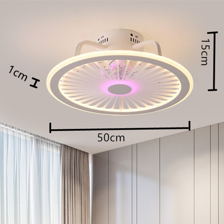 많이 찾는 라이트 램프와 45cm 팬 스마트 램프 원격 제어 조명 천장 APP 침실 장식, 10 노랑, 01 110V 좋아요