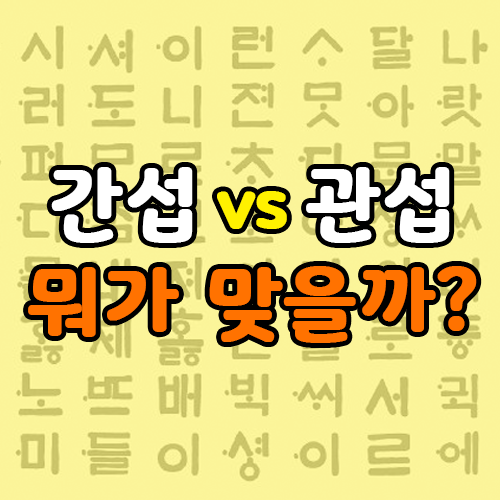 간섭 관섭, 맞는 맞춤법은? 간섭 관섭, 맞는 맞춤법은?