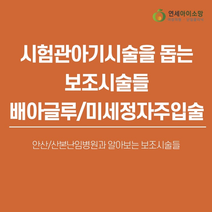  안산/산본난임병원과 알아보는 보조시술들