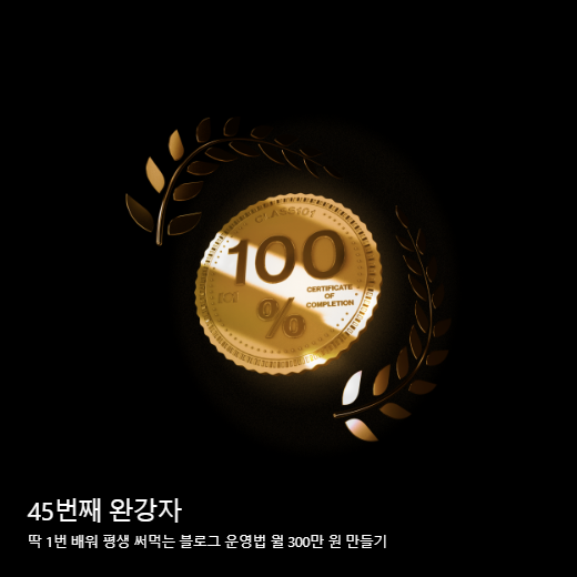 디노마스티브님의 클래스 101완강 후기