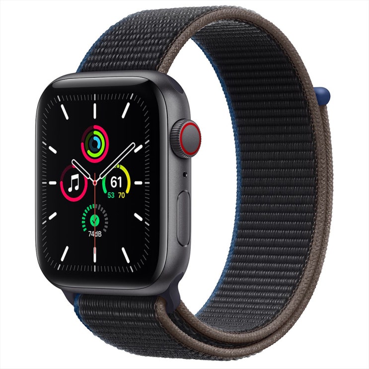 가성비 좋은 Apple 애플워치 SE, GPS+Cellular, 스페이스 그레이 알루미늄 케이스, 차콜 스포츠 루프 좋아요 가성비 좋은 Apple 애플워치 SE, GPS+Cellular, 스페이스 그레이 알루미늄 케이스, 차콜 스포츠 루프 좋아요