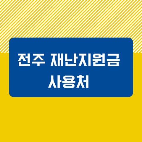 전주 재난지원금 사용처 알기