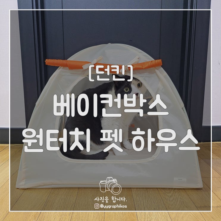  [굿즈] 던킨 x 베이컨박스 - 원터치 펫 하우스 [펫텐트]