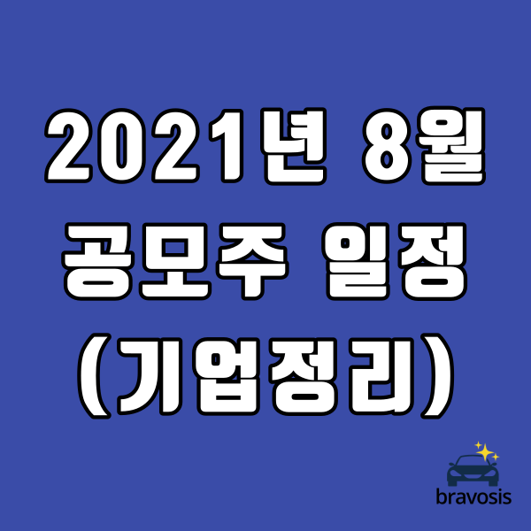  2021년 8월 공모주 일정 2주 차(기업 IPO 일정 공모가 주관사) 정리