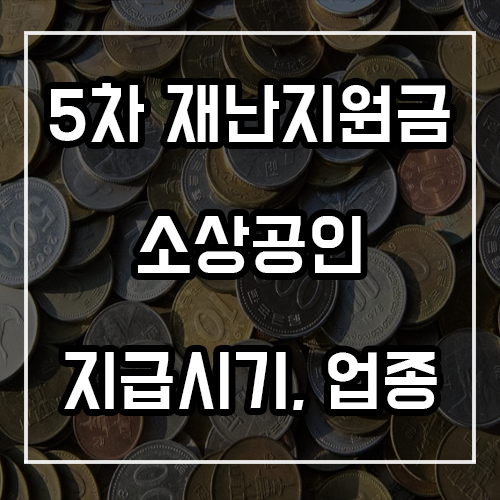 5차 재난지원금 소상공인 지급시기 및 대상 업종 정리