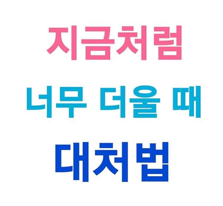  지금처럼 너무 더울 때 대처법