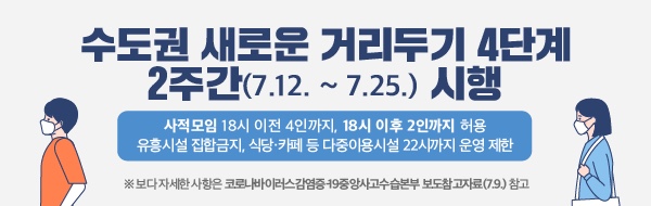  수도권 거리두기 4단계 연장, 언제까지?