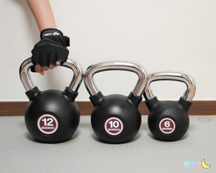  멜킨 케틀벨 6kg 10kg 12kg 헬스장갑끼고 근력운동하기