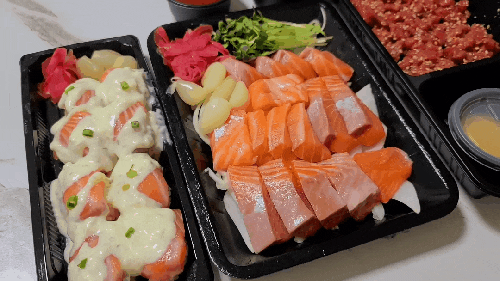  원천동 아주대 맛집 육회한언니 신선한 생연어회랑 육회 포장해왔어요
