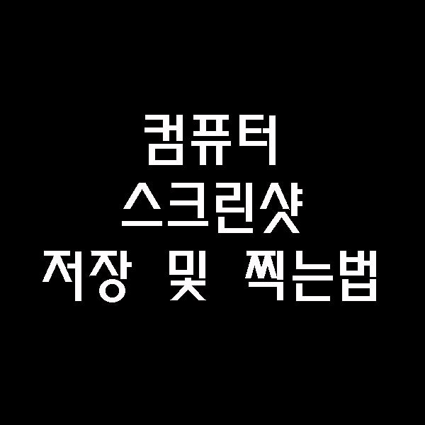 컴퓨터 스크린샷 저장 및 스샷 찍는법