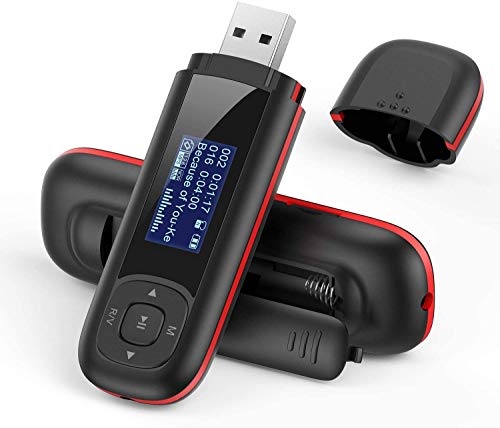 당신만 모르는 LONPOO AGPTEK 8GB 휴대용 USB MP3 플레이어 FM 녹음 U3 검정 및 빨강이있는 1 인치 LCD 디스플레이 USB 스틱-65463, 단일옵션, 단일