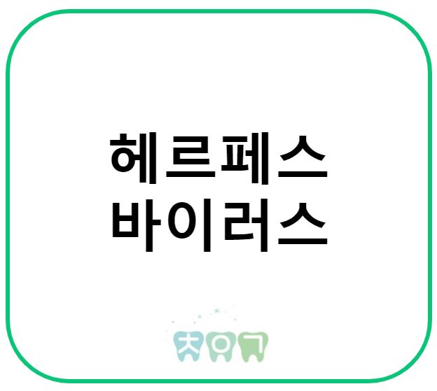  구강 내 바이러스 감염 : 헤르페스 바이러스