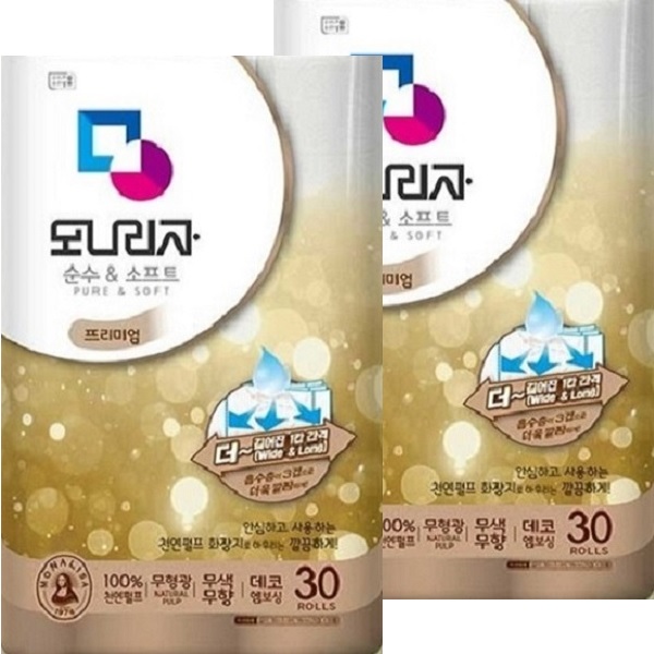 후기가 좋은 모나리자 순수 소프트 프리미엄 두루마리 휴지 화장지 30m 3겹 30롤 천연펄프 X 2팩 ··· 후기가 좋은 모나리자 순수 소프트 프리미엄 두루마리 휴지 화장지 30m 3겹 30롤 천연펄프 X 2팩 ···