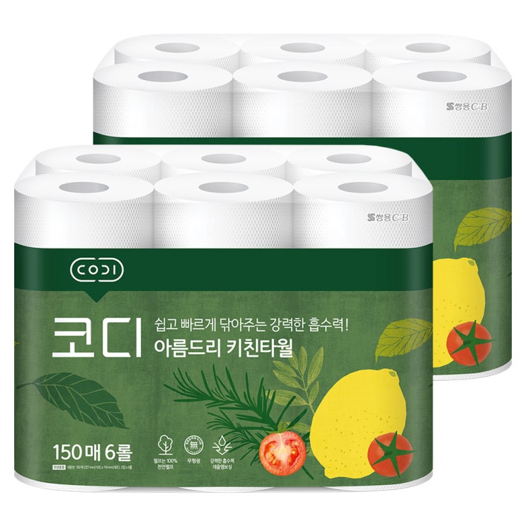 인기있는 코디 아름드리 천연펄프 키친타올 150매, 6개입, 2개 추천해요 인기있는 코디 아름드리 천연펄프 키친타올 150매, 6개입, 2개 추천해요