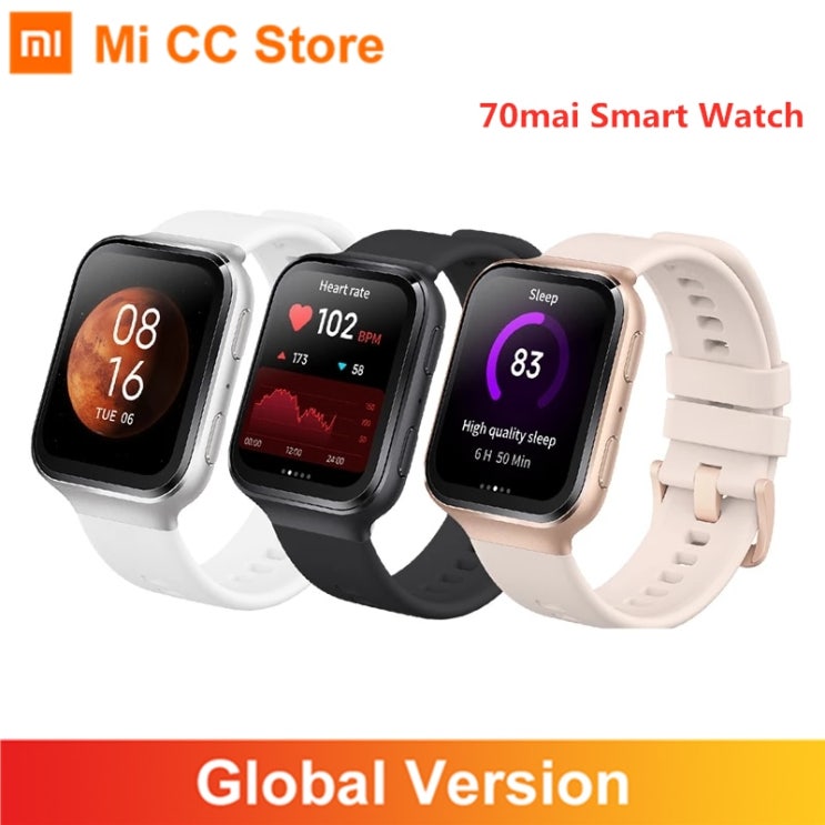 최근 인기있는 70MAI 스마트 워치 블루투스 GPS 스포츠 심박수 모니터 5ATM 방수 70 마이 SAPHIR SMARTWATCH 통화 알림 APP 알림, Gold 추천해요