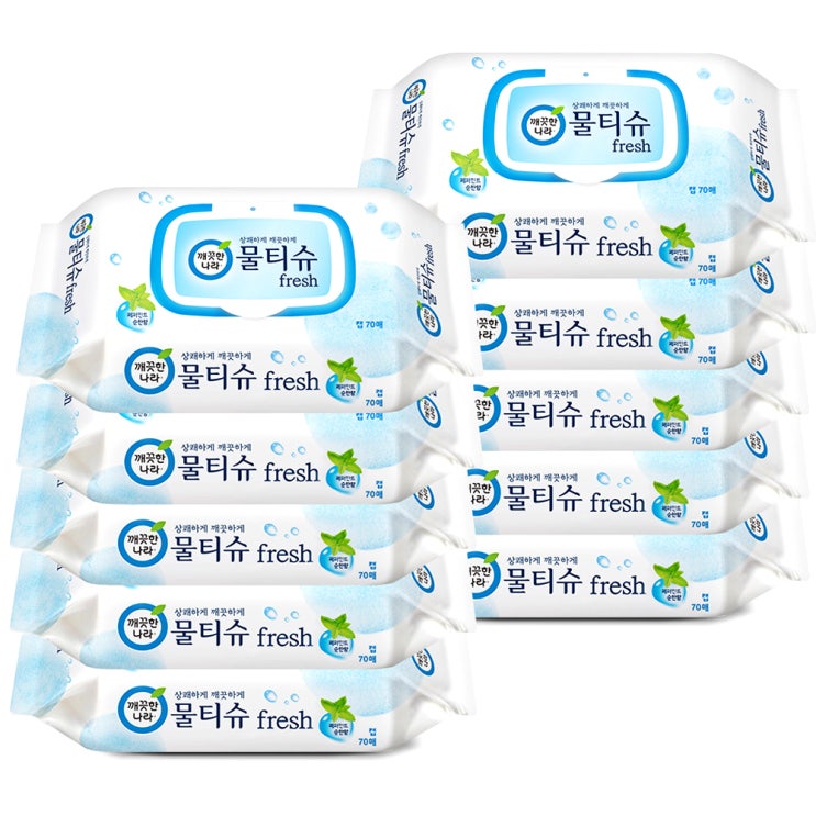 인기 많은 깨끗한나라 FRESH 페퍼민트 물티슈 캡형, 70매, 10팩 추천합니다 인기 많은 깨끗한나라 FRESH 페퍼민트 물티슈 캡형, 70매, 10팩 추천합니다