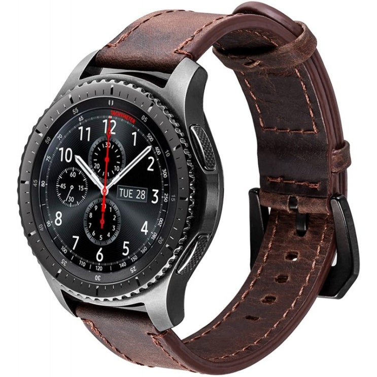 갓성비 좋은 Gear S3 스트랩 iBazal Gear S3 프론티어 / 클래식 가죽 손목 밴드 22mm Samsung Galaxy 46mm SM-R805 / ···