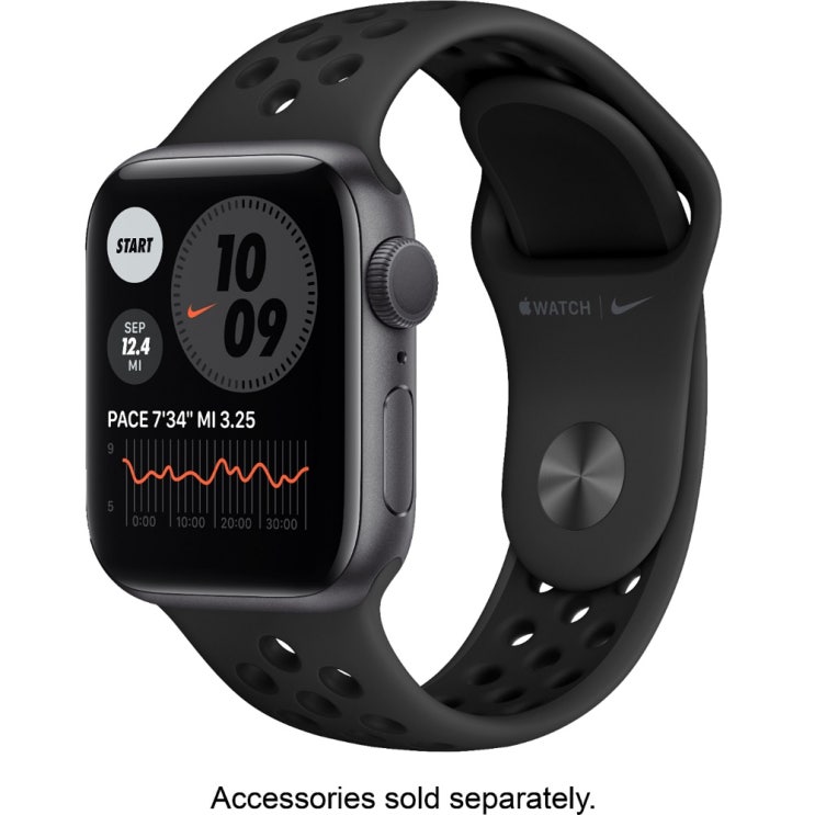 후기가 좋은 M00X3LLA Apple Watch Nike Series 6 (GPS) 40mm Space Gray Aluminum Case with Anthracite Black