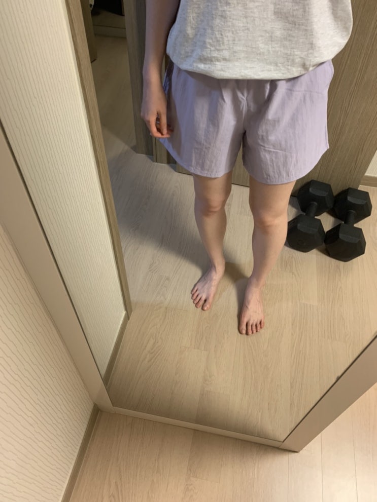  일상 l 스키니피그 쇼츠팬츠, 백종원 오리주물럭, 1인화로 고기