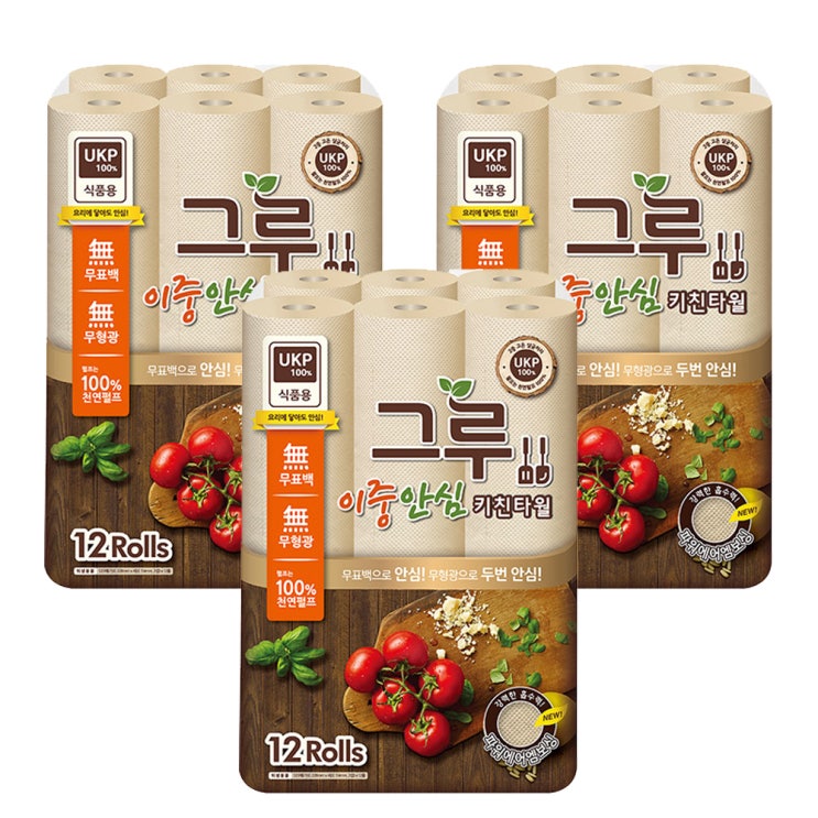 의외로 인기있는 그루 이중안심 천연펄프 키친타올 120매, 12개입, 3팩 추천합니다 의외로 인기있는 그루 이중안심 천연펄프 키친타올 120매, 12개입, 3팩 추천합니다
