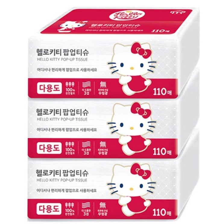 갓성비 좋은 헬로우키티 팝업 미용티슈(110매 3입) 좋아요 갓성비 좋은 헬로우키티 팝업 미용티슈(110매 3입) 좋아요