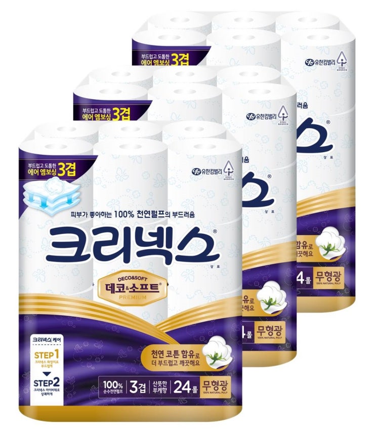 가성비 좋은 크리넥스 천연펄프 데코 앤 소프트 롤화장지 35m, 24개, 3팩 추천해요 가성비 좋은 크리넥스 천연펄프 데코 앤 소프트 롤화장지 35m, 24개, 3팩 추천해요