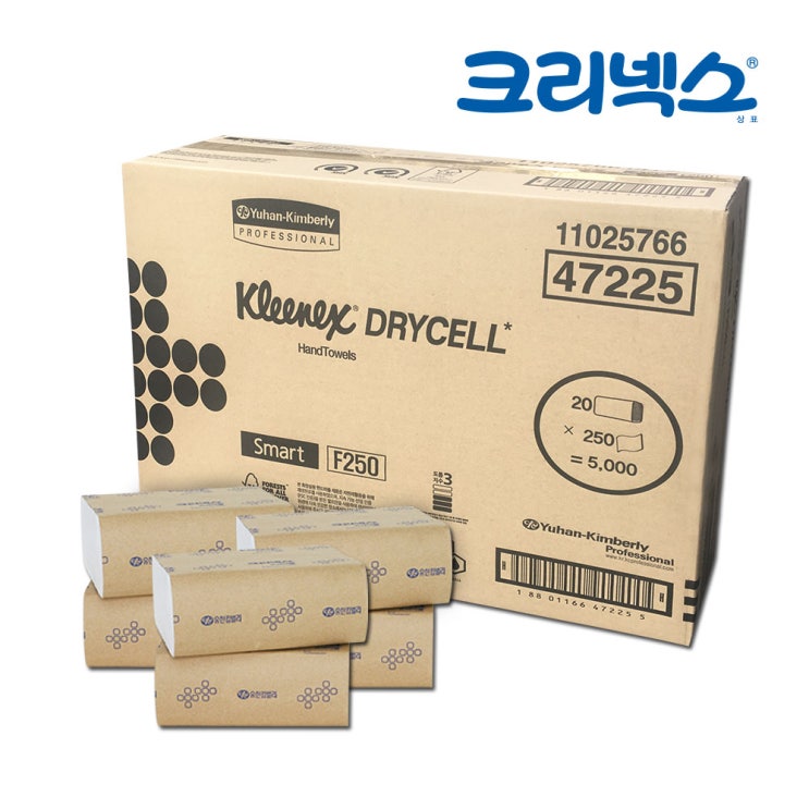 선택고민 해결 크리넥스 드라이셀 핸드타올 스마트 F250 5000매 47225, 1box 좋아요 선택고민 해결 크리넥스 드라이셀 핸드타올 스마트 F250 5000매 47225, 1box 좋아요