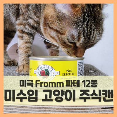  미수입 고양이 주식캔 프롬(Fromm) 파테 12종, 고양이습식사료 어땠나?