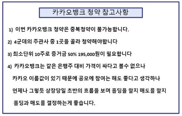  카카오뱅크  청약 방법과 매매법 알아보기