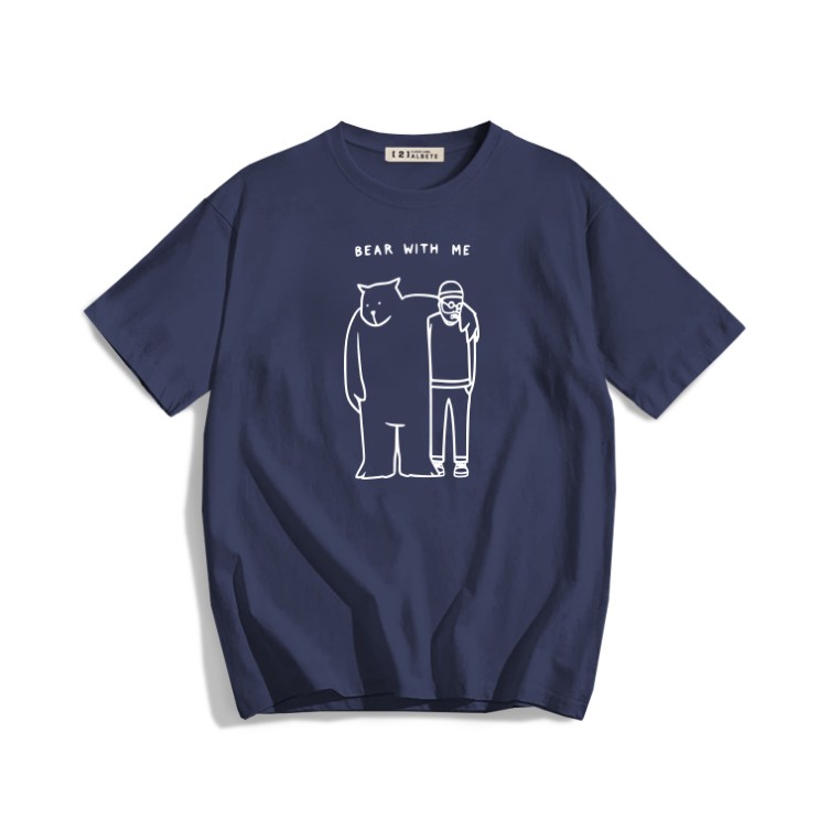 최근 인기있는 블루테 베어 프린팅 오버핏 반팔 티셔츠 추천합니다