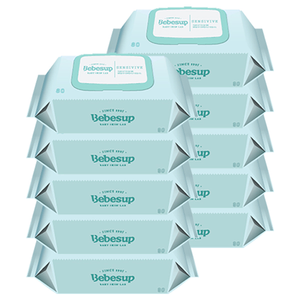 선택고민 해결 베베숲 저자극 센시티브 엠보싱 물티슈 캡형, 80매, 12팩 추천합니다
