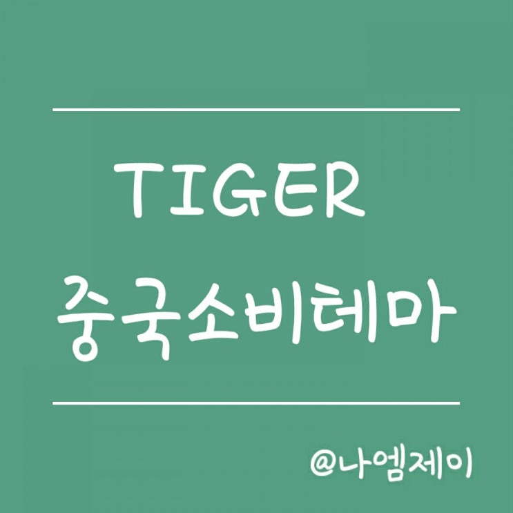 중국 관련주에 투자하는 TIGER 중국소비테마 (타이거 ETF)