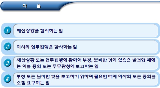 비영리법인 감사, 이사회 및 분사무소