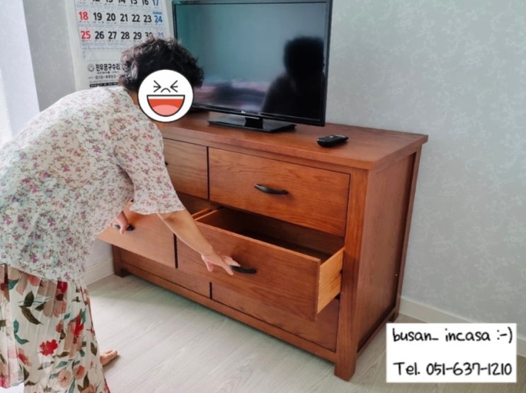  참나무 원목으로 만든 인까사 오딘 와이드체스트 구매 고객님 배송후기, 오딘의 변신은 무죄! TV선반으로 재탄생하다 !! 두둥!!