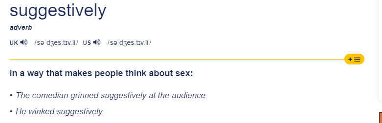 suggestively; 성적으로 연관지어, 19금으로 : 네이버 블로그