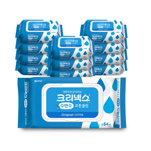 의외로 인기있는 크리넥스 수앤수 코튼클린 물티슈 캡형, 64매, 24팩 ··· 의외로 인기있는 크리넥스 수앤수 코튼클린 물티슈 캡형, 64매, 24팩 ···