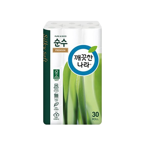 많이 찾는 깨끗한나라 순수 프리미엄 천연펄프 3겹 데코 롤화장지 30m, 30롤, 1개 ··· 많이 찾는 깨끗한나라 순수 프리미엄 천연펄프 3겹 데코 롤화장지 30m, 30롤, 1개 ···