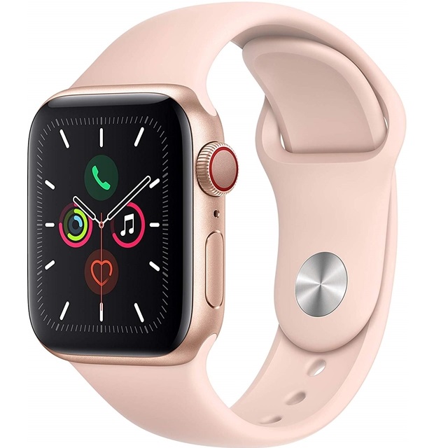인기있는 애플 Apple Watch Series 5 (GPS + Cellular) 40mm Gold Aluminum Case with Pink Sand Sport Band - (M