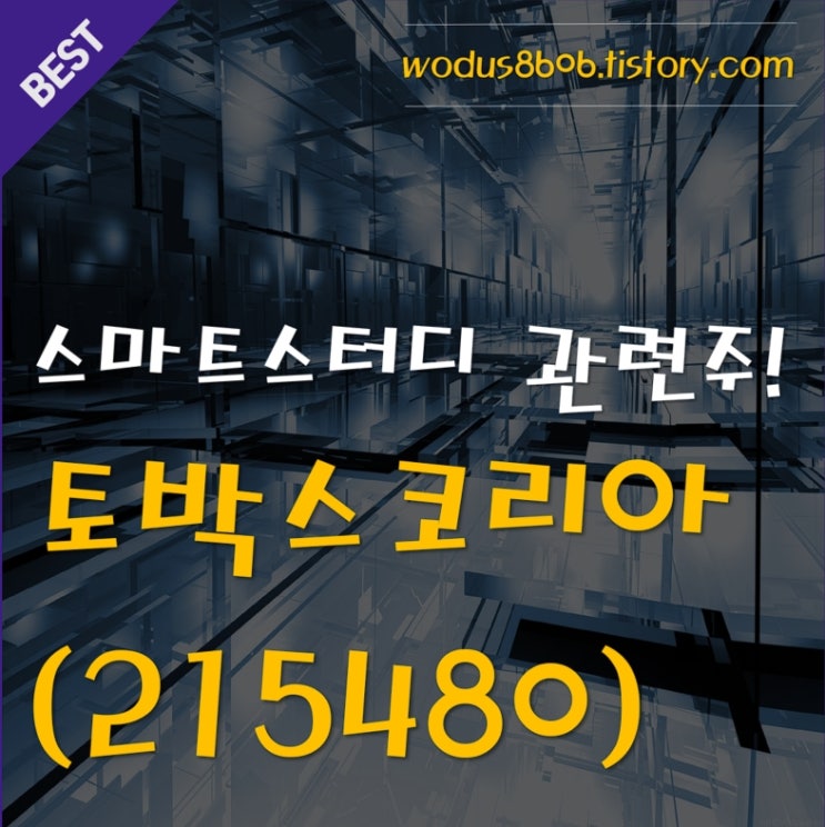  스마트스터디 관련주 2탄 토박스코리아(215480) 호재 및 주가 분석 정리
