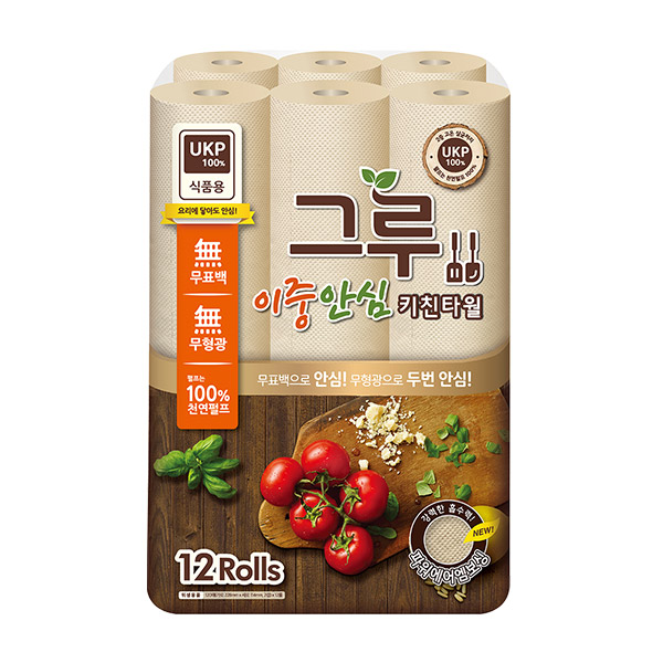 잘팔리는 그루 이중안심 천연펄프 키친타올 120매, 12개입, 1팩 추천합니다 잘팔리는 그루 이중안심 천연펄프 키친타올 120매, 12개입, 1팩 추천합니다