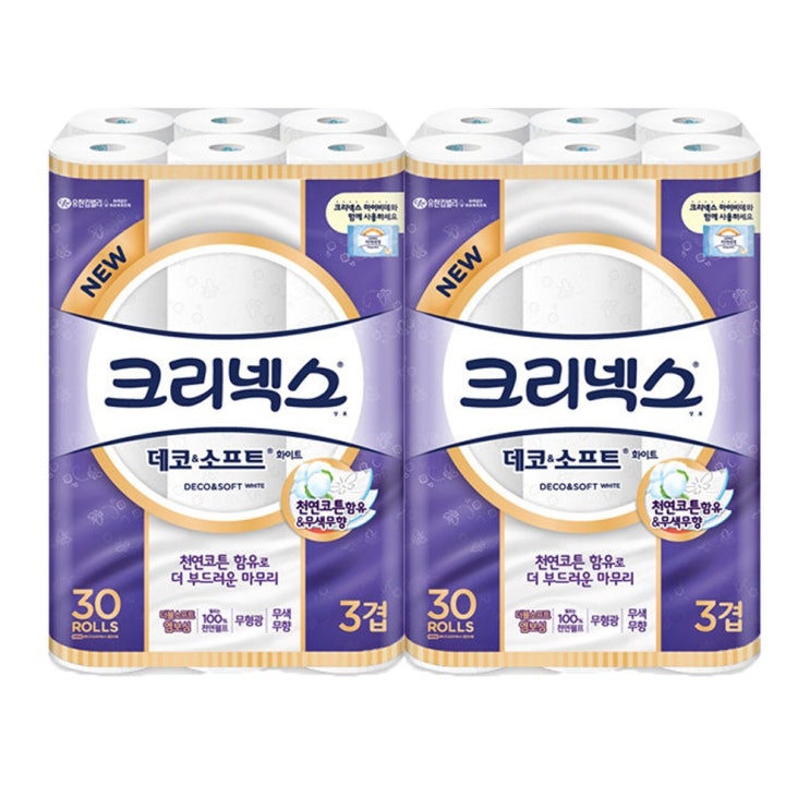 후기가 정말 좋은 크리넥스 데코앤소프트 화이트 3겹 27m 30롤 X 2팩 무향 롤화장지 추천합니다 후기가 정말 좋은 크리넥스 데코앤소프트 화이트 3겹 27m 30롤 X 2팩 무향 롤화장지 추천합니다
