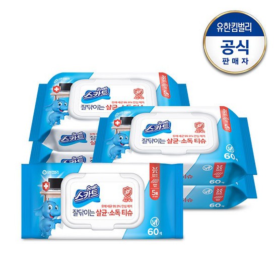 선호도 좋은 스카트 잘닦이는 살균 소독 티슈 60매x5팩, 없음, 상세설명 참조 추천합니다 선호도 좋은 스카트 잘닦이는 살균 소독 티슈 60매x5팩, 없음, 상세설명 참조 추천합니다