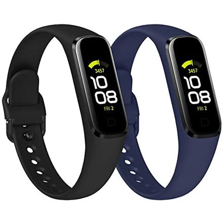 가성비갑 삼성 갤럭시 핏2 실리콘 스트랩 밴드 2개 세트 S11 EZCO Bands Compatible with Samsung Galaxy Fit 2 (No, BlackNavy B