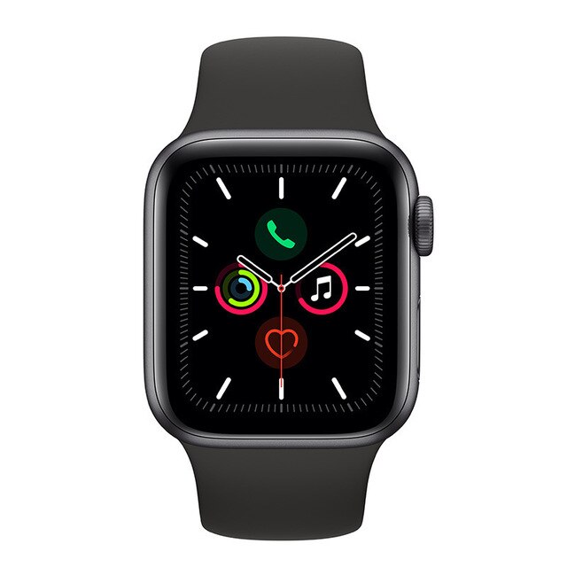 인기 급상승인 새로운 원래 애플 시계 시리즈 5 GPS 40MM/44MM 알루미늄 케이스 화이트/블랙/핑크 모래 스포츠 밴드 원격 심장 박동 Smartwatch, 40MM GPS,