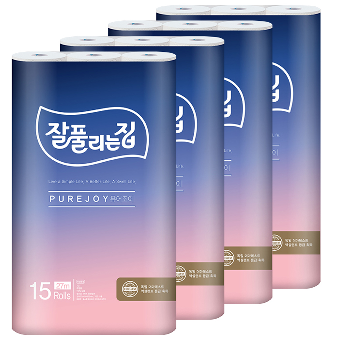 가성비갑 잘풀리는집 올스웰 퓨어조이 화장지 27m, 15롤, 4팩 추천합니다 가성비갑 잘풀리는집 올스웰 퓨어조이 화장지 27m, 15롤, 4팩 추천합니다