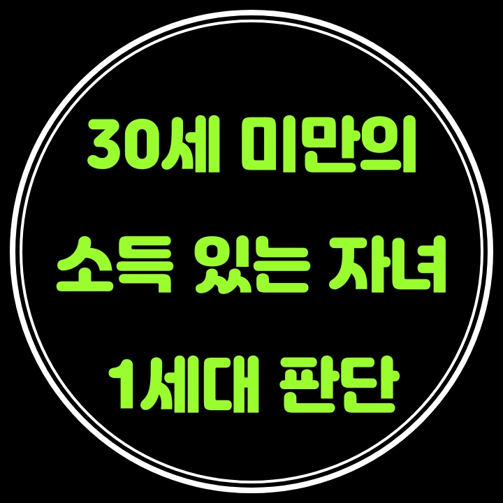  30세미만의 소득있는 자녀(미성년자)의 1세대 판단