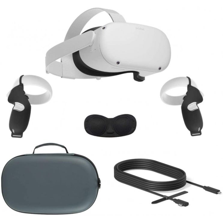 많이 찾는 2020 Oculus Quest 2 올인원 VR 헤드셋 256GB SSD Glass Complete 3D 오디오 Mytrix 운반 케이스 Oculus 링크 케이블(10f